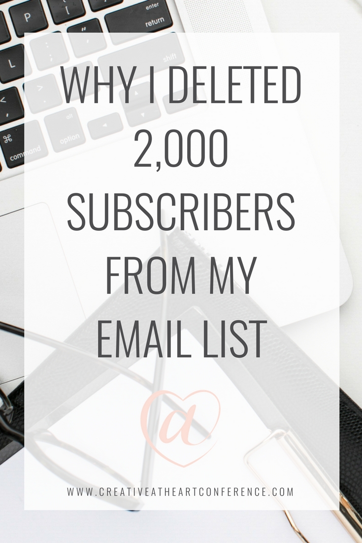  Why I Deleted 2,000 Subscribers From My Email List // Creative at Heart #newsletter #convertkit 